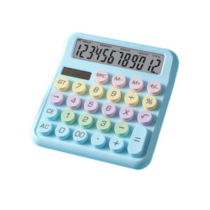 wholesale student school stationery items colorful mechanical buttons 12 digits calculator for business cute calculator