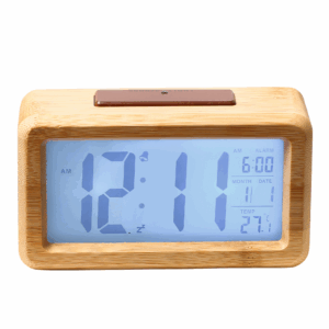 Large Character Temperature Luminous Electronic Solid Wood Alarm Clock