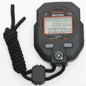 Three-Row Display Daily Waterproof Monochrome Backlight Stopwatch Up To 300 Groups Of Memory