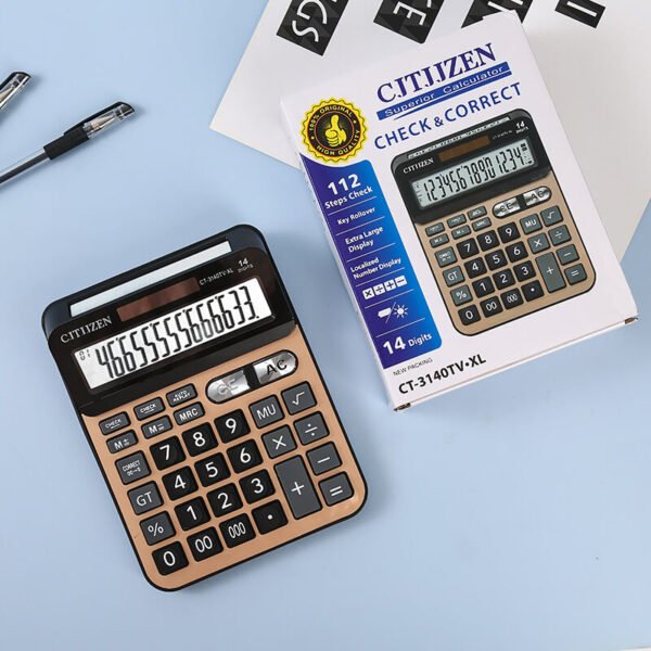 Multifunctional Double Side Screen14-bit Solar Dual Power Calculator