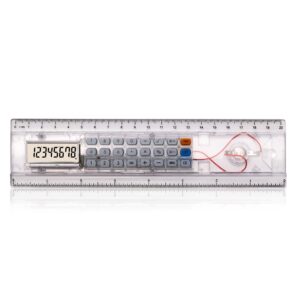 promotional gift transparent 20cm multifunction calculator 8 digits display office school multifunction calculator ruler calculator