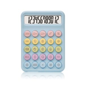 Wholesale desktop office 12 digit calculator Kawaii Pink Blue Colorful Portable Child Student Office Calculator