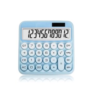 Hot selling goddess 12 digit circular mechanical button gradient color student office learning calculator