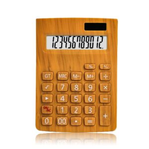 Novelty Desktop Promotional Business Gift 12 Digits Bamboo Calculator with Solar Panel for Office