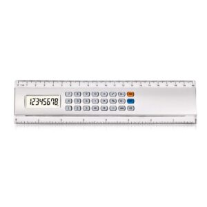 Factory wholesale creative stationery 8 digit silver gray 20cm ruler calculator with customizable logos
