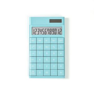 white and colorful 12 digital business calculator custom count math student school stationery items cute solar calculator