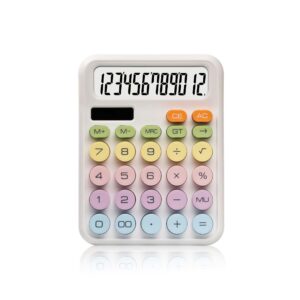 Wholesale 12 Digit Dual Power Desk Calculator Real Solar Energy Colorful Office financial calculator