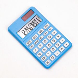 Fresh Blue Solar battery Dual Power 12-digit Standard Function Handheld cute mini check calculator