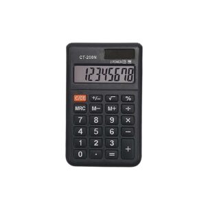 small 8 digits calculator solar dual power school office with high quality ABS black material  cute mini calculator
