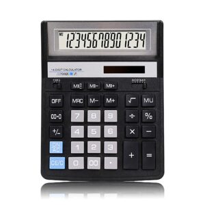 LCD Screen 14Digits Desk Calculator Dual Power Office Supplies & Customizable for Professional/Academic calculator