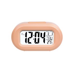 Mini Date Temperature Timer Office Bedroom Study Alarm Clocks Smart Table night light 12/24h Oval Lcd Clock