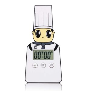 Magnetic kitchen timer chef design mini portable cartoon character white with switch countdown easy use cute kitchen gadgets