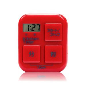 Flat Kitchen Timer Magnetic Count Up Countdown Cooking Digital large Display Loud Alarm Student Minute Second