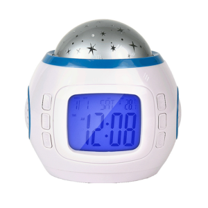 nordic coffee Digital kids night light Alarm Clock with LCD Star Sky Projection