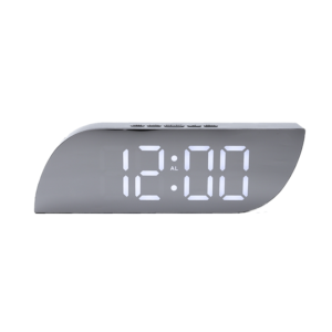 Hot selling Creative mirror alarm clock multifunctional LED clock plug-in mirror alarm clock