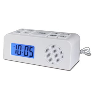 FM radio, digital calendar, alarm clock, snooze function, LCD large screen display, large buttons, convenient for elderly