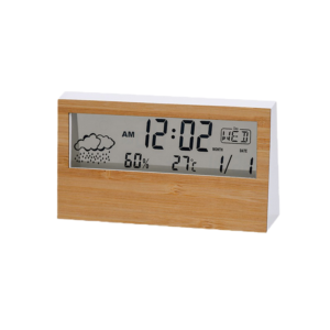 Lcd Electric sunrise alarm clock minimalist home decors thermometers digital wooden clock Digital Thermometer Hygrometer