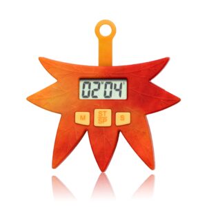 Electronic timer with maple leaf shape, magnetic suction, standing and portable promotion mini small cute digital timer