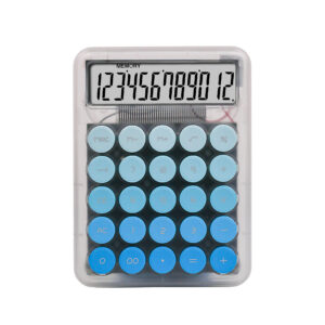 12-Digit Gradient Colour Mechanical Keyboard Desktop translucent Calculator with Anti-Slip Pads