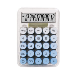Factory Wholesale 12 Digit Desktop Electronic Calculator Portable Mechanical Button Transparent Shell Office Supplies Battery