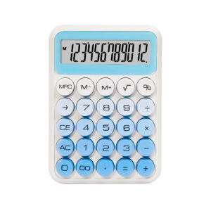 2025 Custom 12-Digit Large LCD Screen Battery Operated ABS Electronic Calculator Gradient Color Desktop Design for School Use