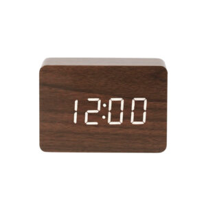 Factory Wholesale Direct Modern Design Multi-Functional Creative Wooden Table Alarm Clock Voice Control Desk Clocks