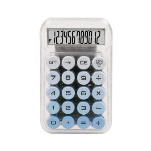 2888 Portable Transparent Shell Gradient Color Button Desktop 12 Digit Large Screen Electronic Calculator Office Supplies