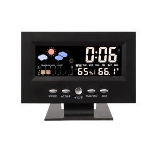 Weather Clock Color Screen Display Temperature and Humidity Household Voice-Activated Electronic Alarm Clock