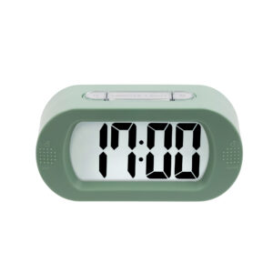 Easy Setting Silicone Protective Cover Digital Silent LCD Large Screen Desk Bedside Alarm Clock with Snooze Light Function