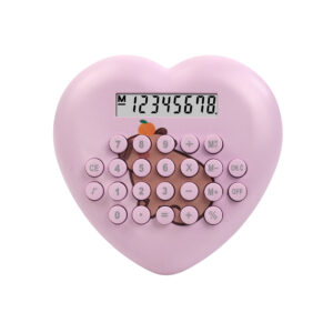 Factory Wholesales Custom Heart Shape Calculator Electronic Smart Mini Pocket Small Colorful Learning Battery 8 Digits Calculator