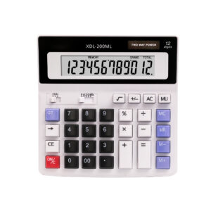 Wholesales 12 Digits Two Way Power Calculator Electronic Solar Cell Calculator Desk Office Big Display Calculator
