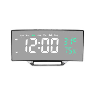 Reliable Quality Kids Bedroom LED Mirror Mute Electronic Digital Desk Table Alarm Clock with Temperature Humidity Office
