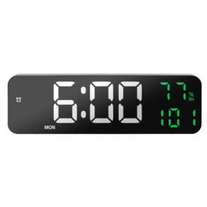 Factory Wholesale 6001 Square Plastic Mirror Display Big LED Clock Colorful Alarm Clock with RGB Light for Kids Home Living Room