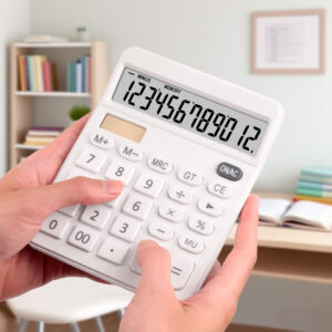 12-Digit Electronic Calculator for Girls for School Office Use Plastic Stationery Button OEM Factory Student Office Calendar