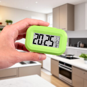 Modern Electronic Mini Desk Alarm Clock Colorful LCD Digital Table Clock for Kids for Living Room Kitchen Bathroom Interior